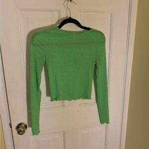Green Long Sleeve Women's Top